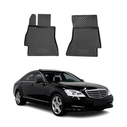 OMAC Gummimatten Fußmatten für Mercedes S Klasse W221 2005-2013 TPE Schwarz 1x