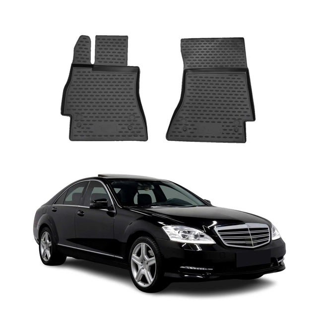 OMAC Gummimatten Fußmatten für Mercedes S Klasse W221 2005-2013 TPE Schwarz 1x