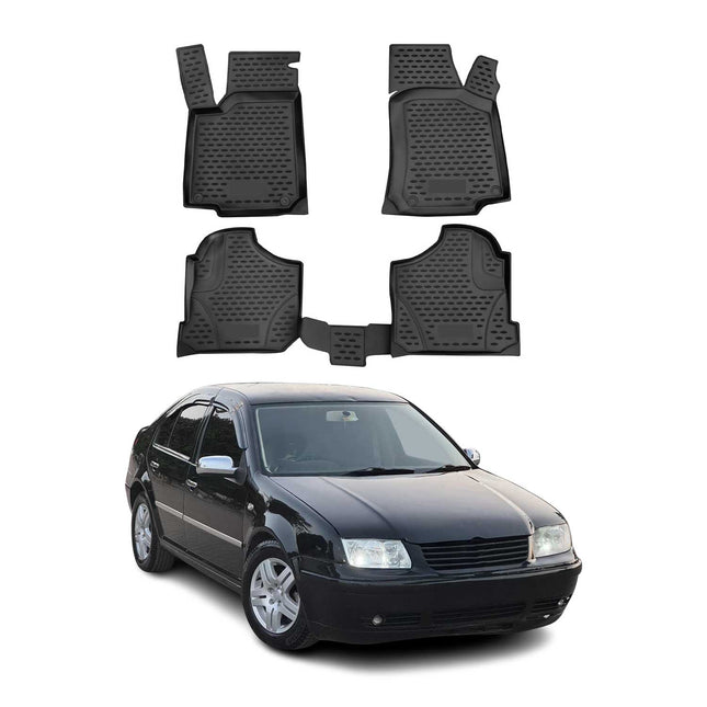 OMAC Gummimatten Fußmatten für VW Bora 1998-2004 TPE Automatten Schwarz 4x