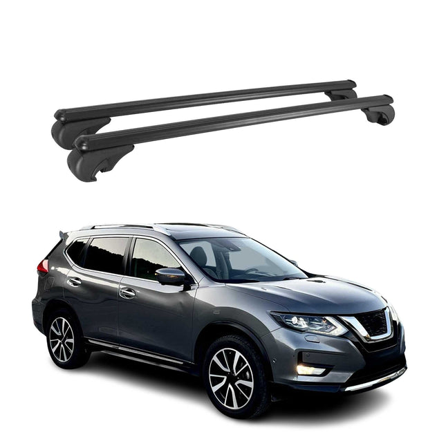 Dachträger für Nissan X-Trail 2014-2021 Gepäckträger Grundträger Alu Schwarz 2x