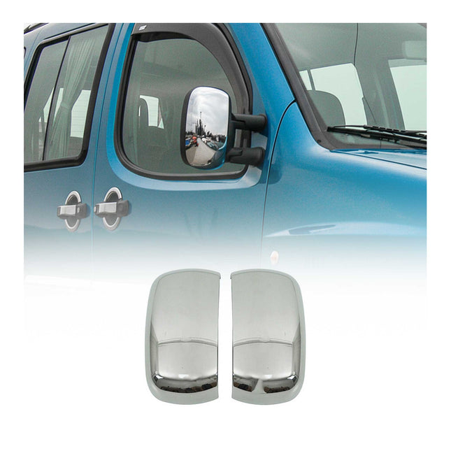 Spiegelkappen Spiegelabdeckung für Fiat Doblo 2000-2010 Chrom ABS Silber 2tlg
