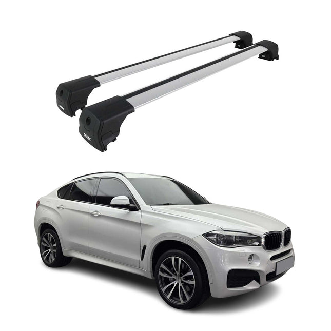 Dachträger Grundtäger für BMW X6 F16 2014-2019 75kg Aluminium Silber 2 tlg