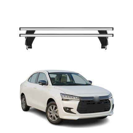 Menabo Dachträger Grundtäger für Suzuki Dzire 2017-2021 50kg Alu Silber 2 tlg