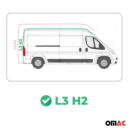 Dachreling Relingträger für Fiat Ducato III 2006-2026 L3 H2 Alu Schwarz 2 tlg
