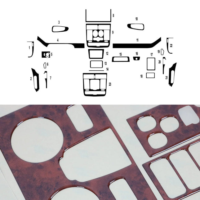 Innenraum Dekor Cockpit für Mercedes Viano W639 2003-2006 Wurzelholz Optik 22tlg