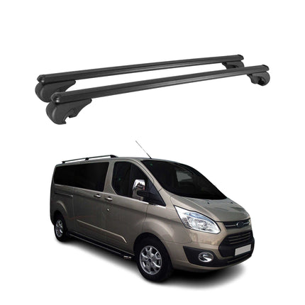 Dachträger Grundtäger für Ford Transit Custom 2013-2022 75kg Alu Schwarz 2 tlg