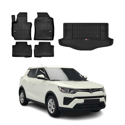 OMAC Fußmatten & Kofferraumwanne Set für Ssangyong Tivoli 2015-2023 Gummi 4x