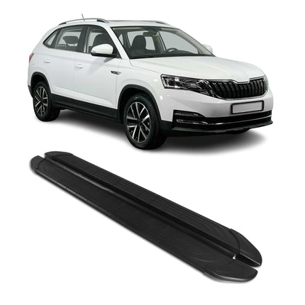 Seitenschweller Trittbretter für Skoda Kamiq 2019-2026 Schwarz Aluminium 2 tlg