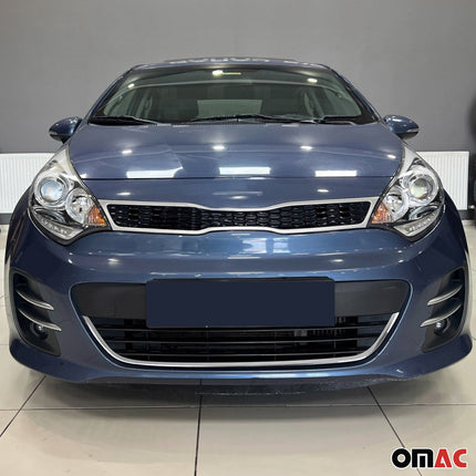 Kühlergrill Leisten Grillleisten für Kia Rio Schrägheck Limo 2011-2017 Chrom