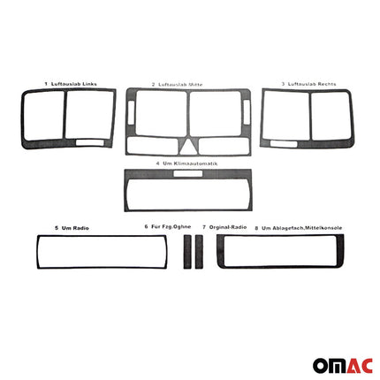Innenraum Dekor Cockpit für Audi A2 8Z0 2000-2005 Aluminium Optik 8tlg