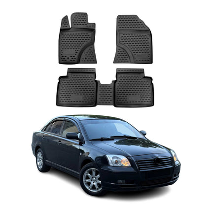 OMAC Gummimatten Fußmatten für Toyota Avensis 2008-2018 TPE Automatte Schwarz 4x