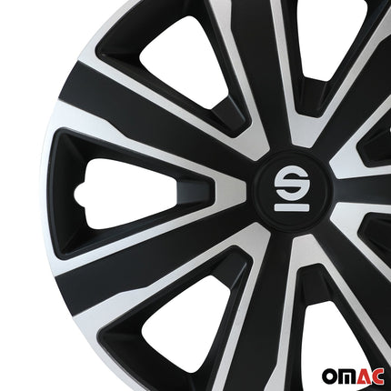 Radkappen Radzierblenden Sparco Palermo 16" Zoll Auto Abdeckung Set Schwarz 4x