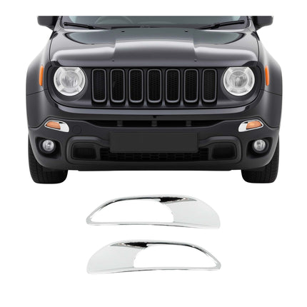 Scheinwerfer Leisten Scheinwerferblende für Jeep Renegade 2014-2024 Chrom ABS 2x