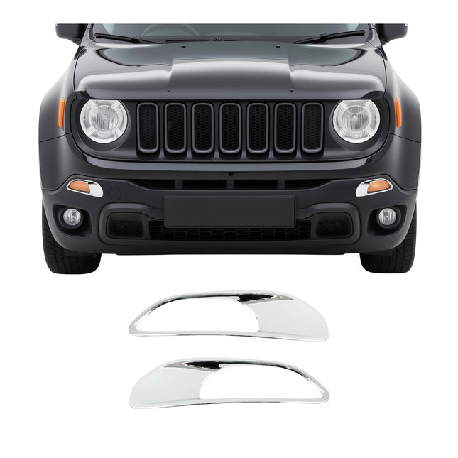 Scheinwerfer Leisten Scheinwerferblende für Jeep Renegade 2014-2024 Chrom ABS 2x