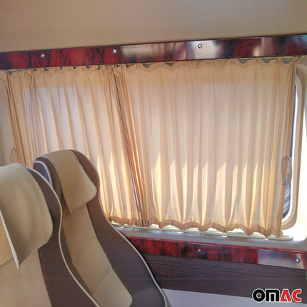 Sonnenschutz MAß Gardinen Vorhänge für Ford Transit 2000-2014 Mittel Beige 6x