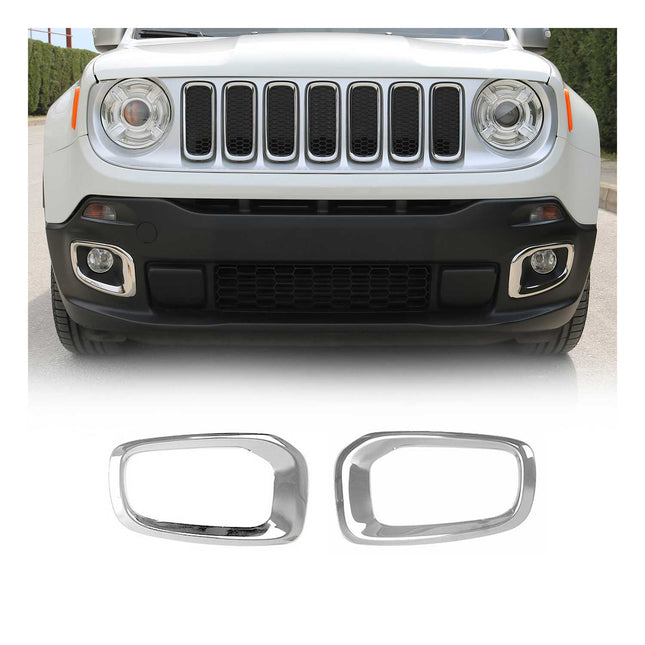 Nebelscheinwerfer Rahmen Chrom für Jeep Renegade 2014-2019 Edelstahl 2x