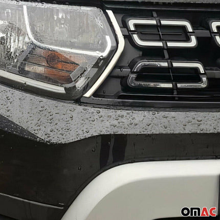 Kühlergrill Leisten Grillleisten für Dacia Duster 2018-2021 Edelstahl Chrom 2x