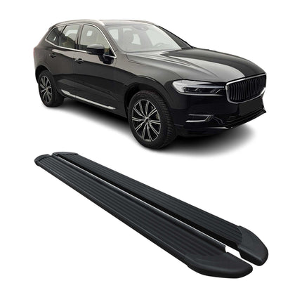 Seitenschweller Trittbretter Schweller für Volvo XC60 2018-2026 Alu Schwarz 2x