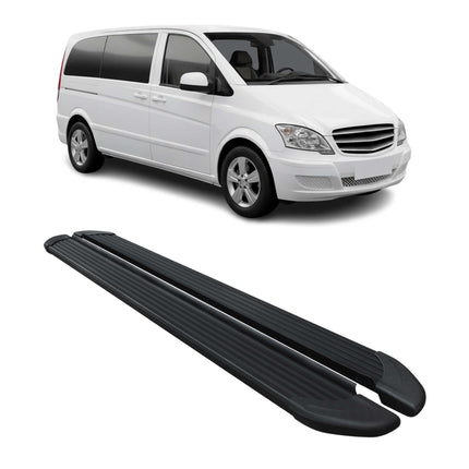 Trittbretter Seitenschweller für Mercedes Vito W639 2003-2014 L1 L2 Alu Schwarz