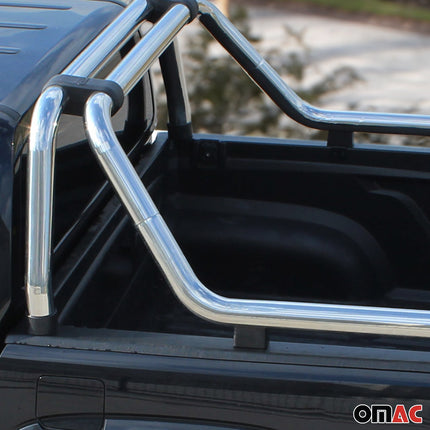 Überrollbügel Rollbar für Mitsubishi L200 2015-2026 Gefärbten Stahl Ø76 Silber