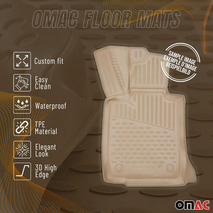 OMAC Gummimatten Fußmatten für VW Passat 1996-2005 TPE Automatten Beige 4x