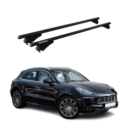 Menabo Dachträger Grundtäger für Porsche Macan 2014-2019 75kg Alu Schwarz 2 tlg