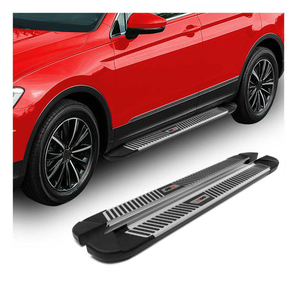 Trittbretter Seitenschweller für Mitsubishi ASX 2010-2022 Alu Grau Schwarz 2tlg
