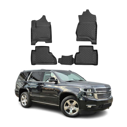OMAC Gummimatten Fußmatten für Chevrolet Tahoe 2015-2024 TPE Matten Schwarz 4x