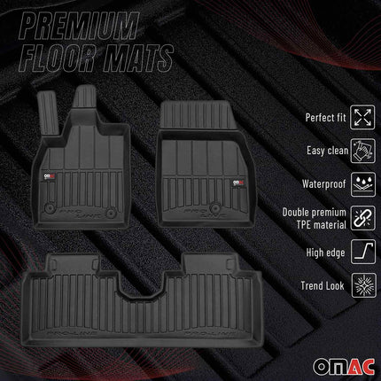 OMAC Gummi Fußmatten für Ford Mustang Mach-E 2020-2026 Premium Gummi Schwarz 3x