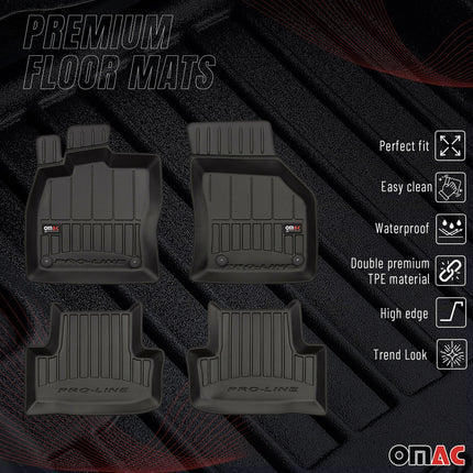 OMAC Gummi Fußmatten für Skoda Karoq 2017-2026 Premium TPE Automatten Schwarz 4x