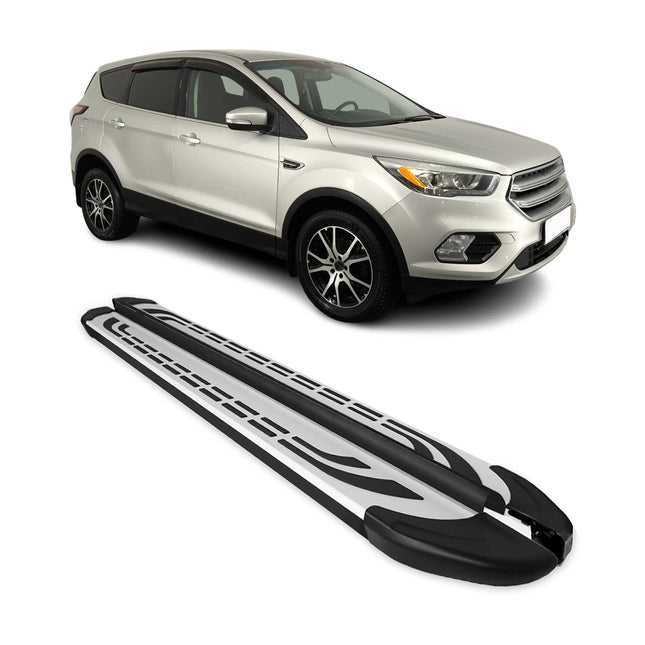 Trittbretter Seitenschweller Seitenbretter für Ford Kuga II 2012-19 Alu Schwarz