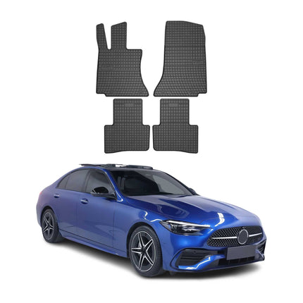 Fußmatten Gummimatten für Mercedes C-Klasse W206 2021-2025 Gummi Schwarz 4 tlg