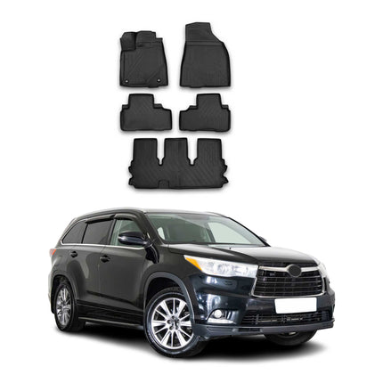 OMAC Gummimatten Fußmatten für Toyota Highlander 2014-2018 TPE Matten Schwarz 5x