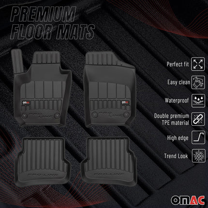 OMAC Gummi Fußmatten für Seat Ibiza 2008-2017 Premium TPE Automatten Schwarz 4x