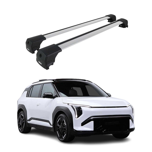 Dachträger Grundtäger für Kia EV3 2024-2026 75kg Aluminium Silber 2 tlg