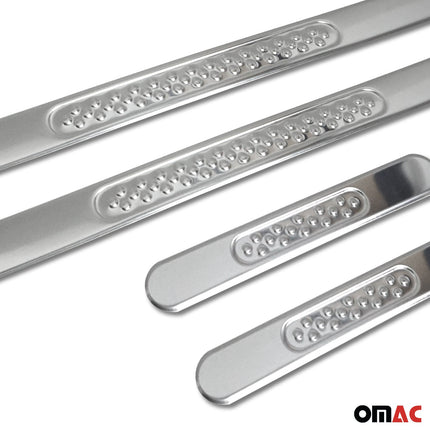 OMAC Einstiegsleisten Türschweller Chrom Edelstahl 4 tlg 50x3,5 cm & 17,5x2,5 cm