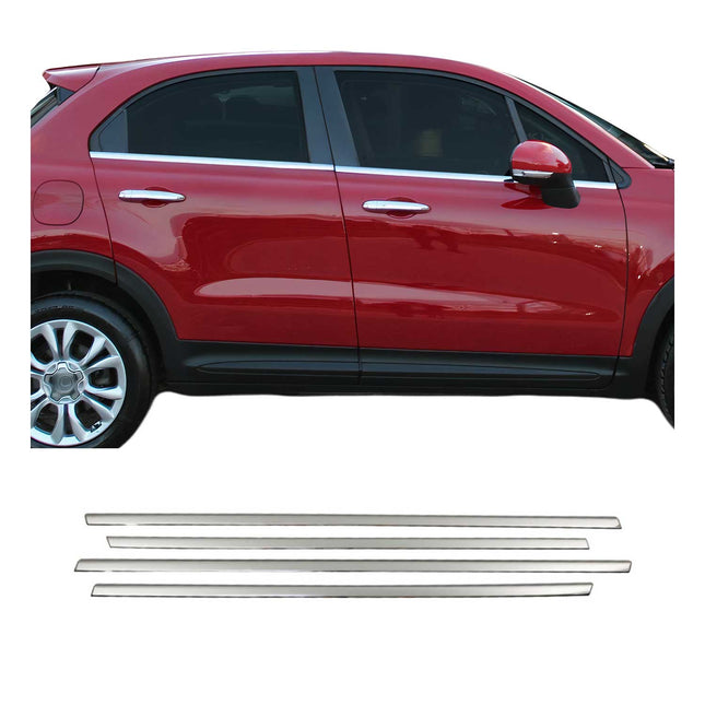 Fensterleisten Zierleisten für Fiat 500X 2015-2026 Edelstahl Chrom 4tlg