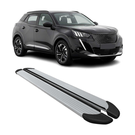 Seitenschweller Trittbretter Schweller für Peugeot 2008 2019-2026 Aluminium Grau