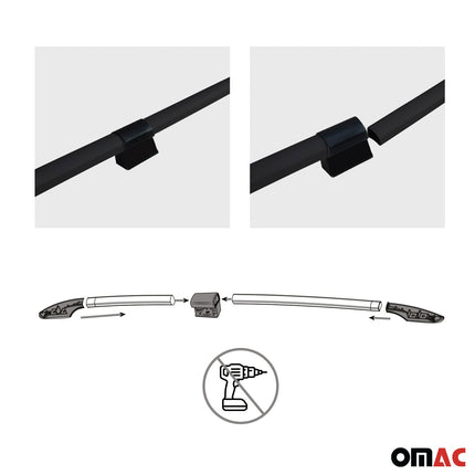 Dachreling Dachgepäckträger für Fiat Scudo 2007-2016 L2 Mitte RS Alu Schwarz