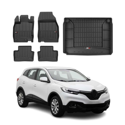 OMAC Fußmatten & Kofferraumwanne Set für Renault Kadjar 2015-2022 Gummi 5x