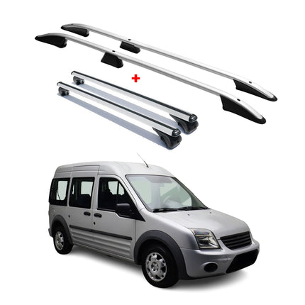 Dachträger + Dachreling für Ford Connect 2014-2021 Kurzer Aluminium Silber 4x