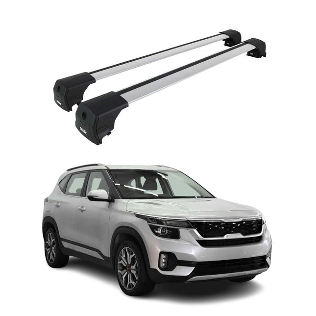 Dachträger Grundtäger für Kia Seltos 2019-2026 75kg Aluminium Silber 2 tlg