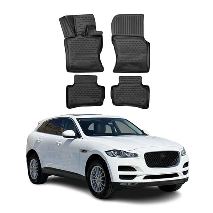 OMAC Gummimatten Fußmatten für Jaguar F-Pace 2016-2025 TPE Automatten Schwarz 4x