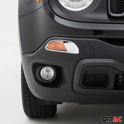 Scheinwerfer Leisten Scheinwerferblende für Jeep Renegade 2014-2024 Chrom ABS 2x