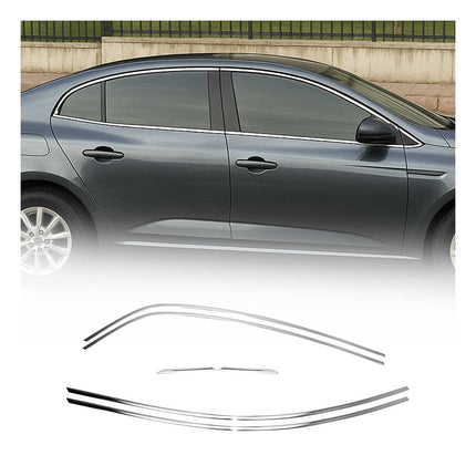 Fensterleisten Zierleisten für Renault Megane Limo 2016-2022 Edelstahl Chrom 6x