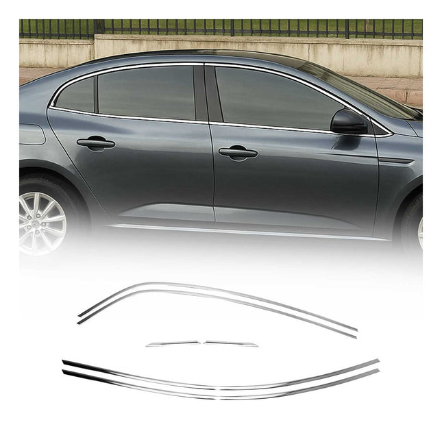 Fensterleisten Zierleisten für Renault Megane Limo 2016-2022 Edelstahl Chrom 6x
