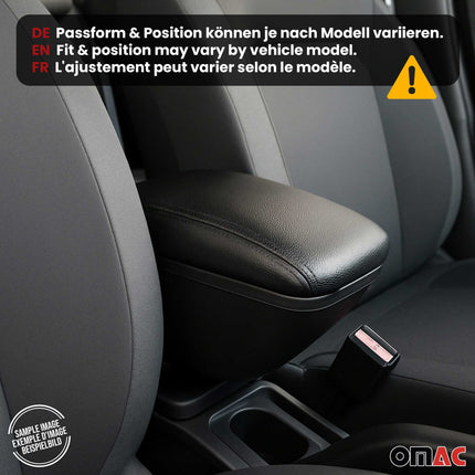 Mittelarmlehne Armlehne für Fiat 500 500C 2007-15 Pre-FL mit adapter ABS Schwarz