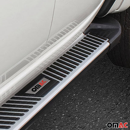 Trittbretter Seitenschweller für Mitsubishi ASX 2010-2022 Alu Grau Schwarz 2tlg