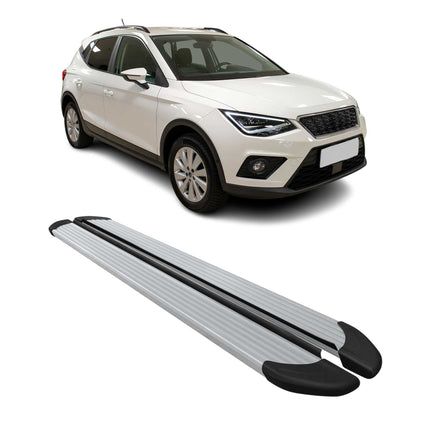 Trittbretter Seitenschweller für Seat Arona 2017-2026 Aluminium Silber 2 tlg