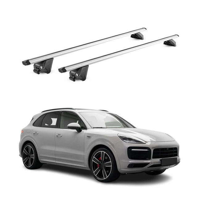 Dachträger Grundtäger für Porsche Cayenne 2019-2026 100kg Alu Silber 2tlg ABE
